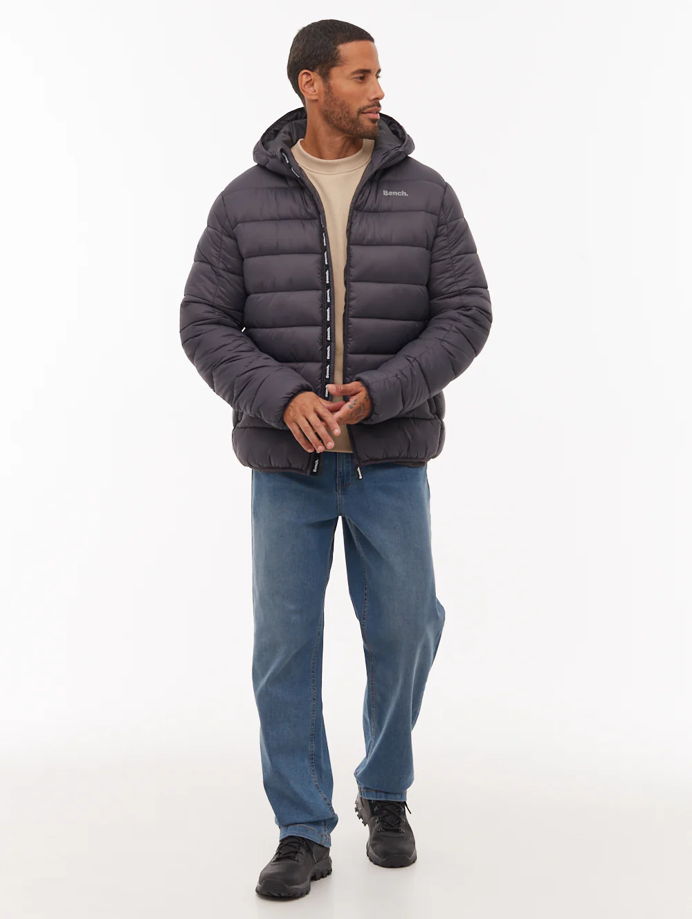 Afflor Hooded Puffer Jacket - Grey - Image 5