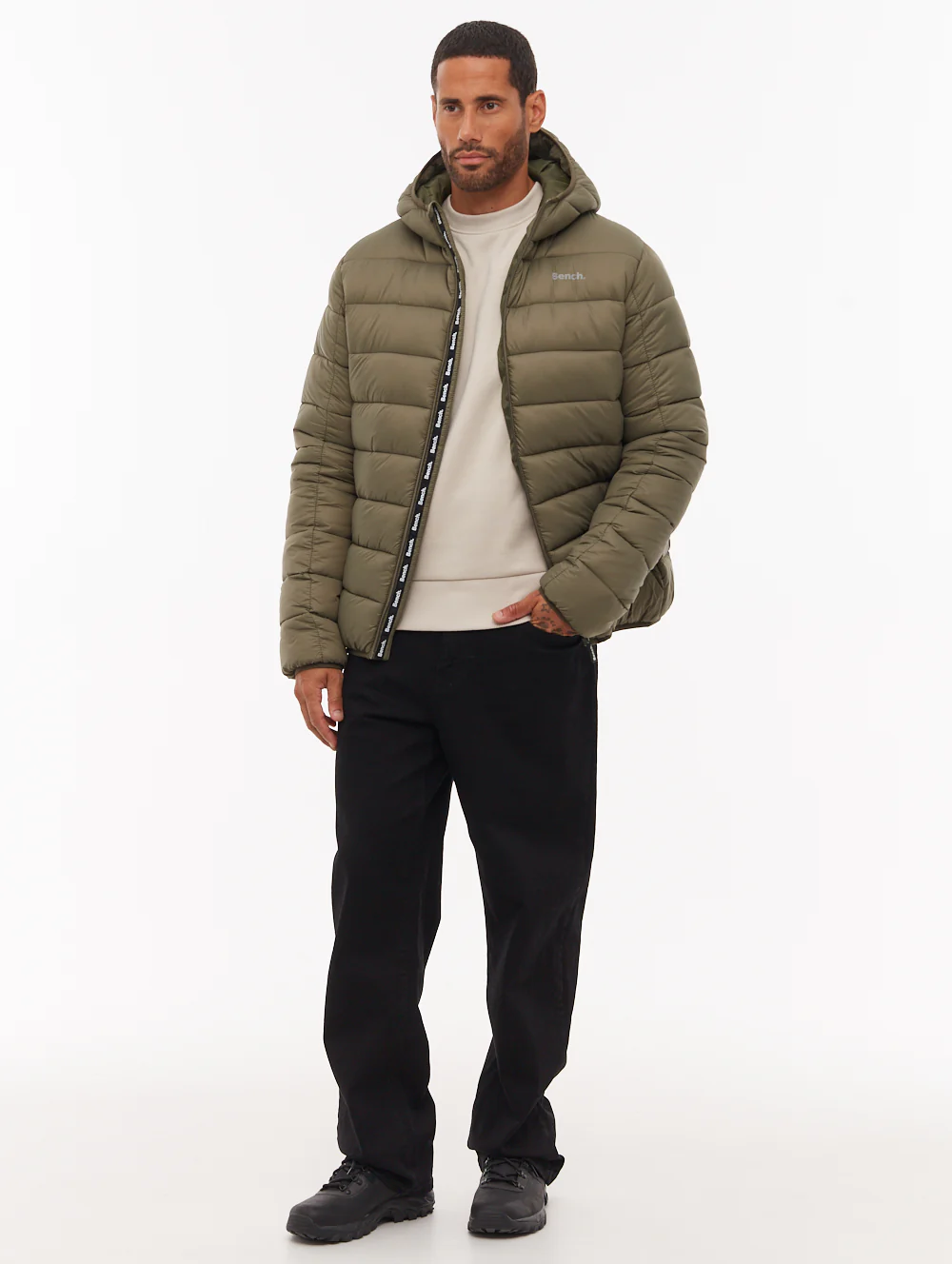 Afflor Hooded Puffer Jacket - Green - Image 5