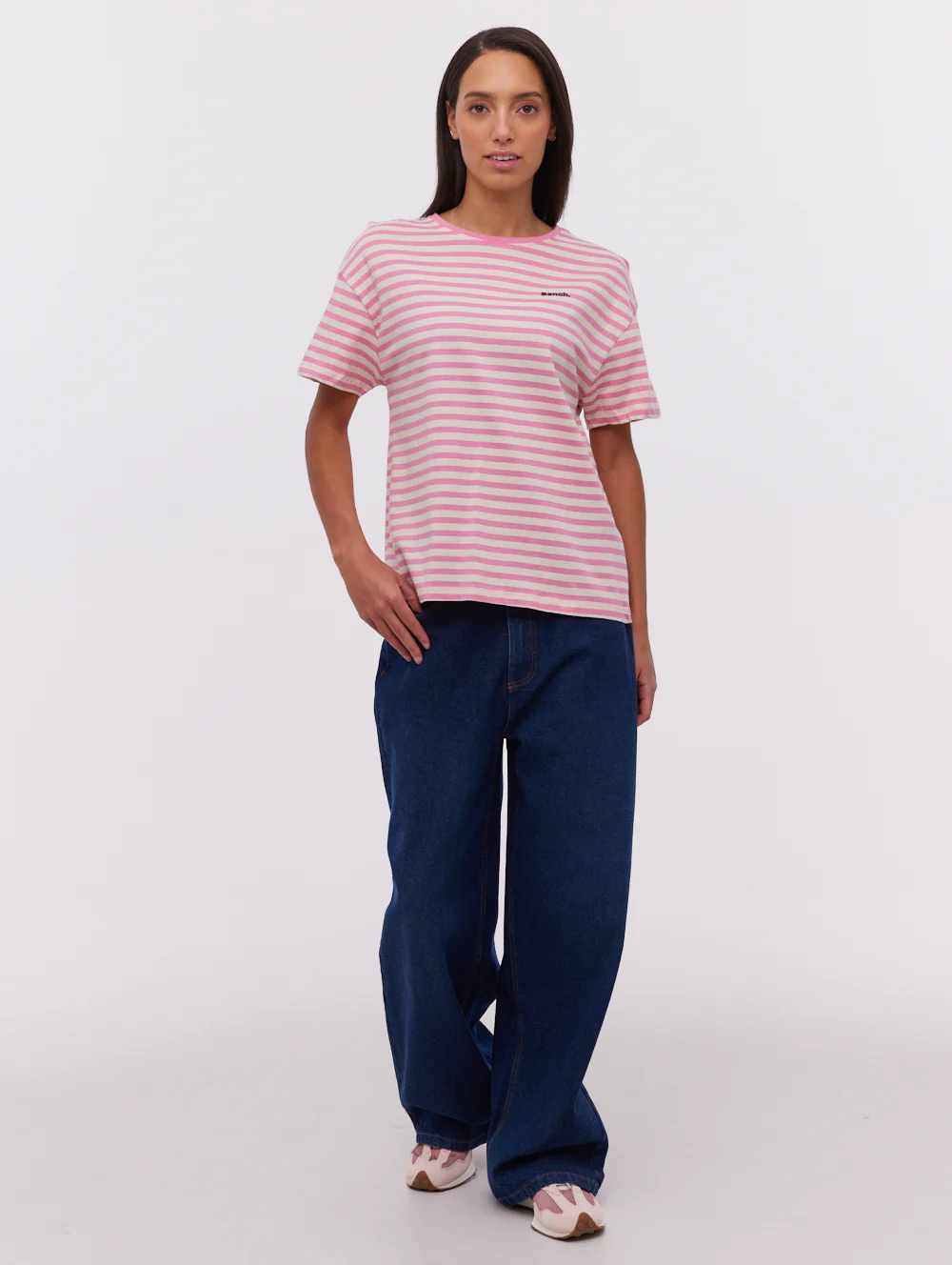 Aife Oversize Stripe T-Shirt - Pink - Image 2