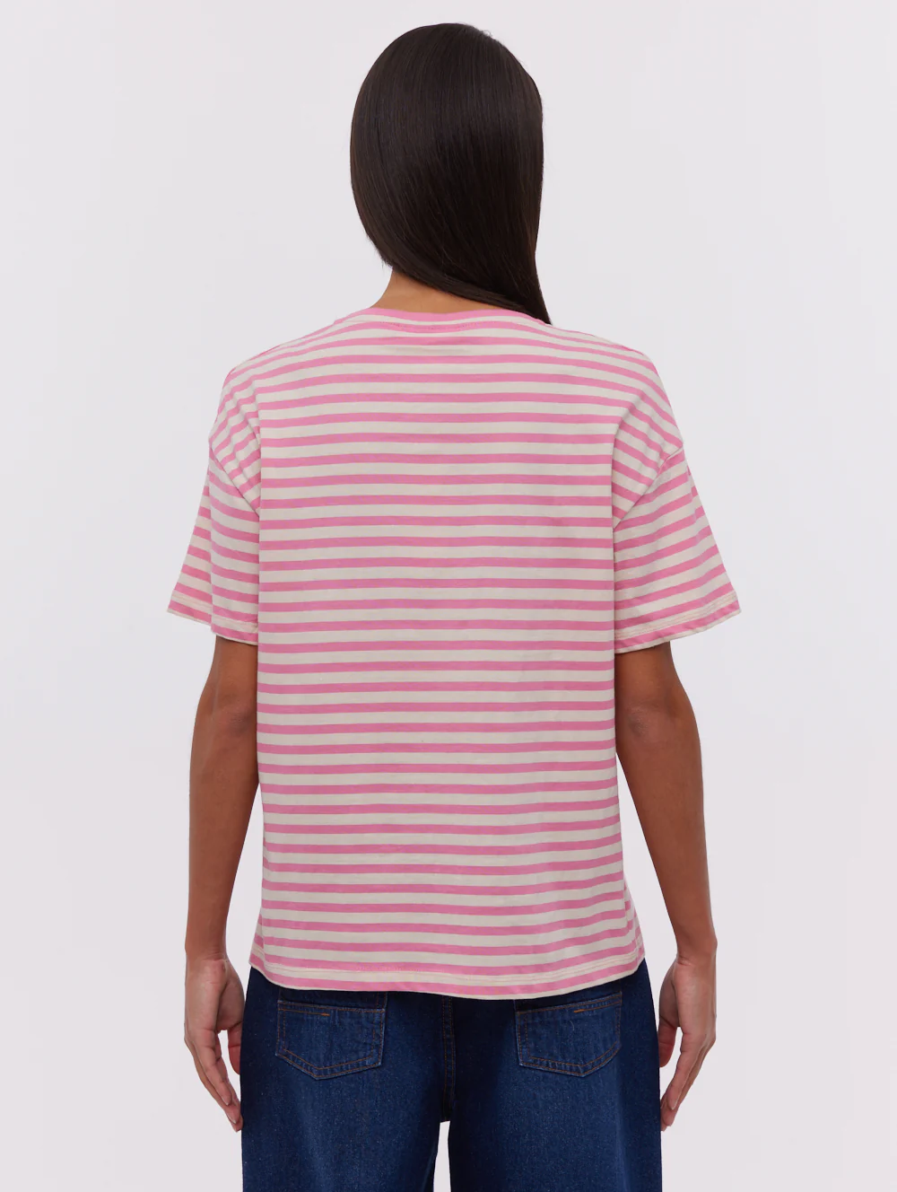 Aife Oversize Stripe T-Shirt - Pink - Image 5