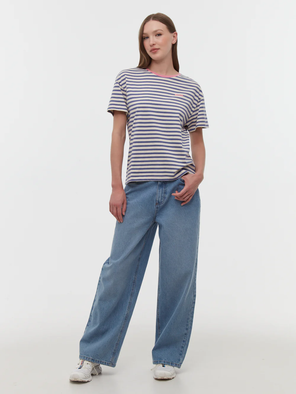 Aife Oversize Stripe T-Shirt - Blue - Image 2