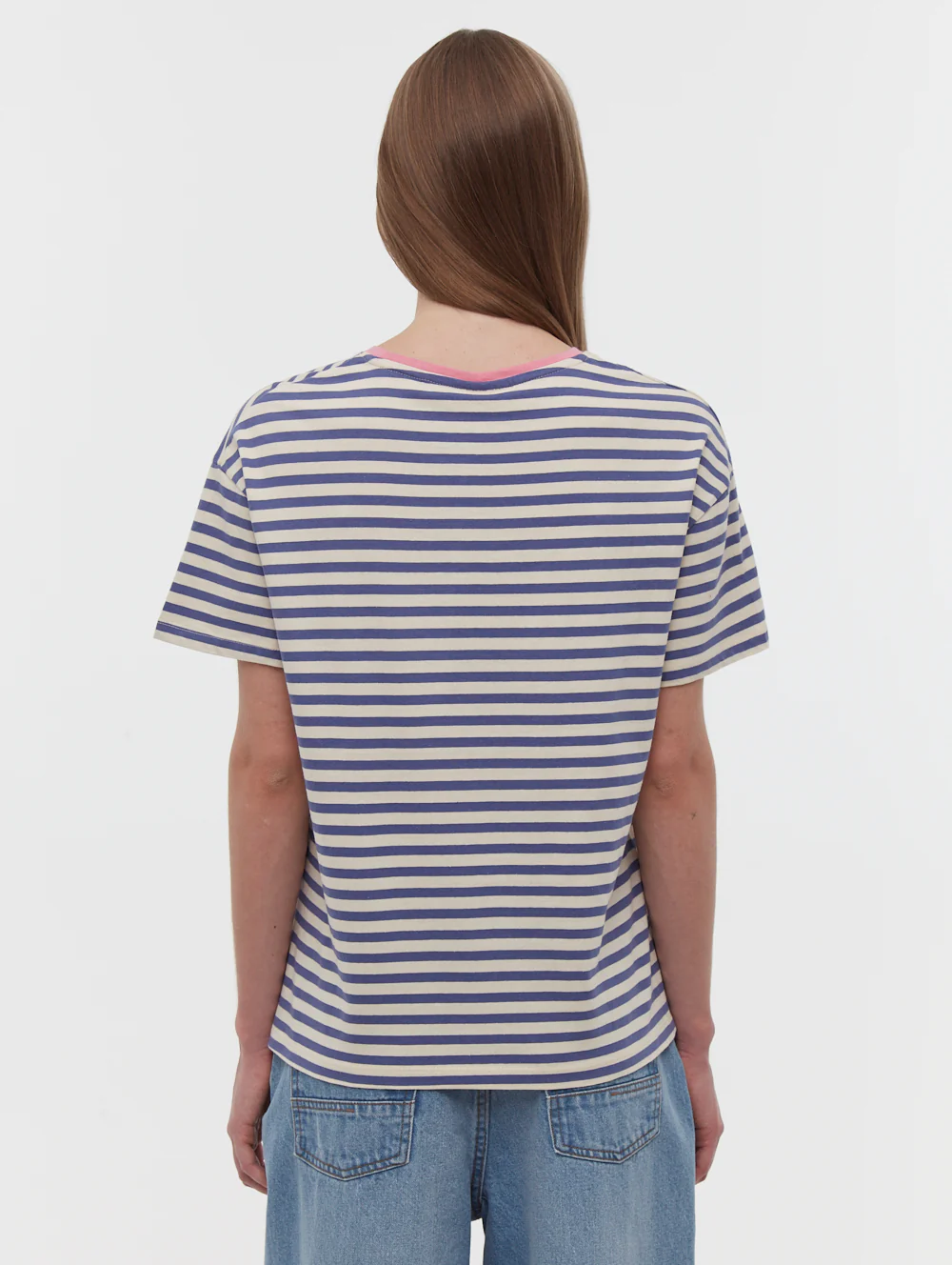Aife Oversize Stripe T-Shirt - Blue - Image 5