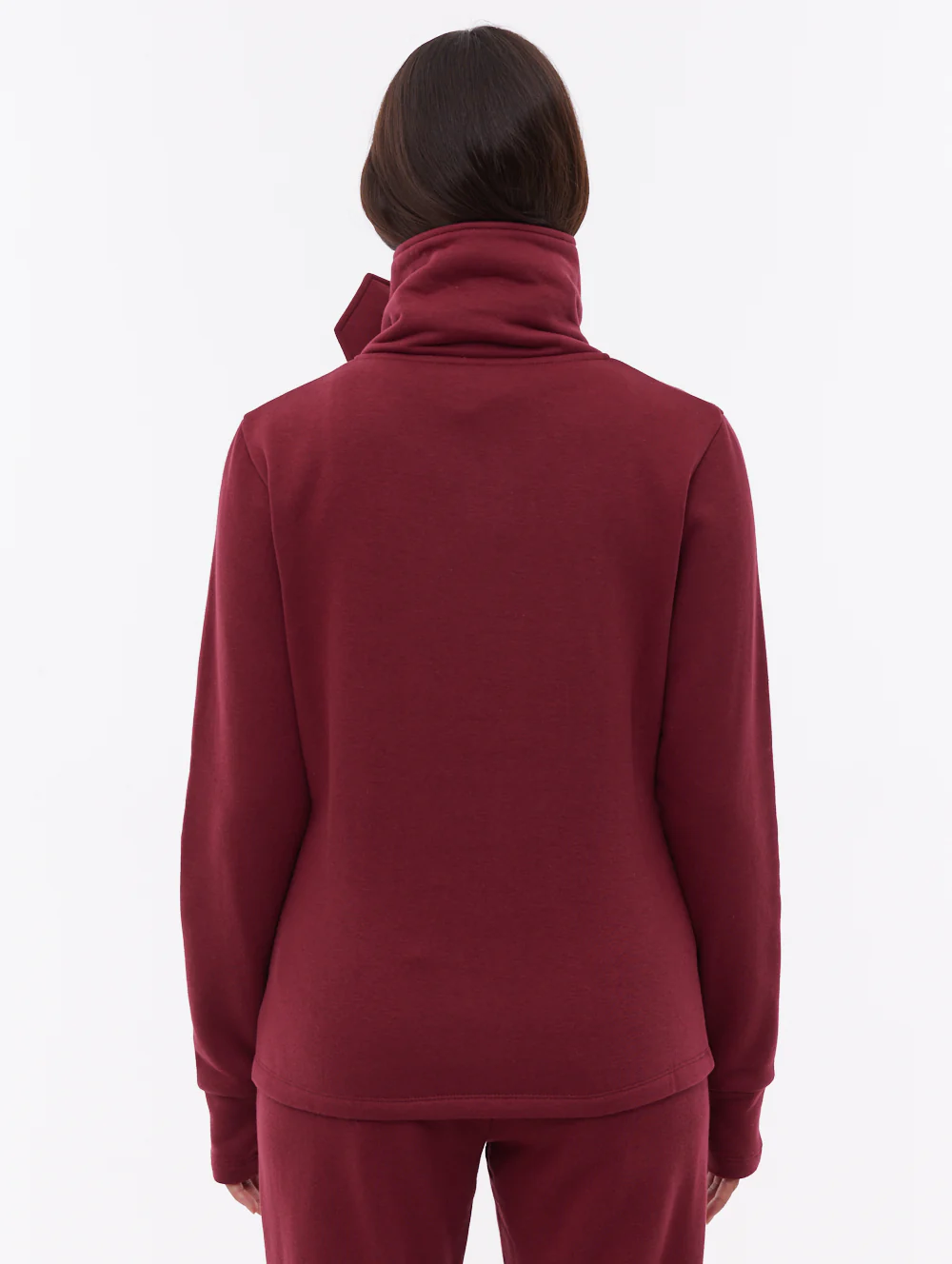Annah Wrap Neck Zip-Up - Red - Image 3