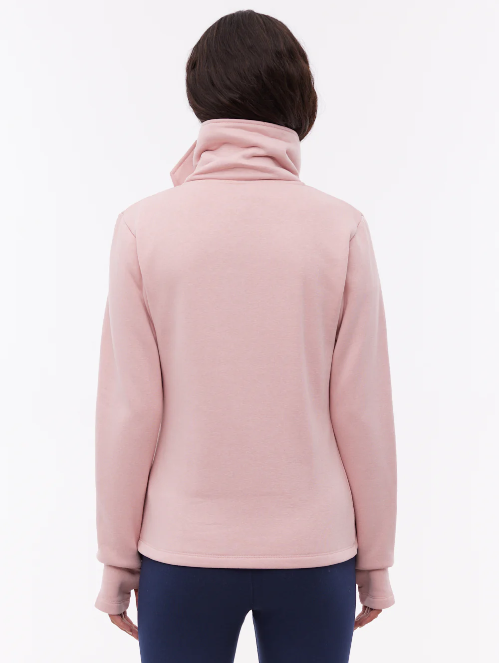 Annah Wrap Neck Zip-Up - Pink - Image 3