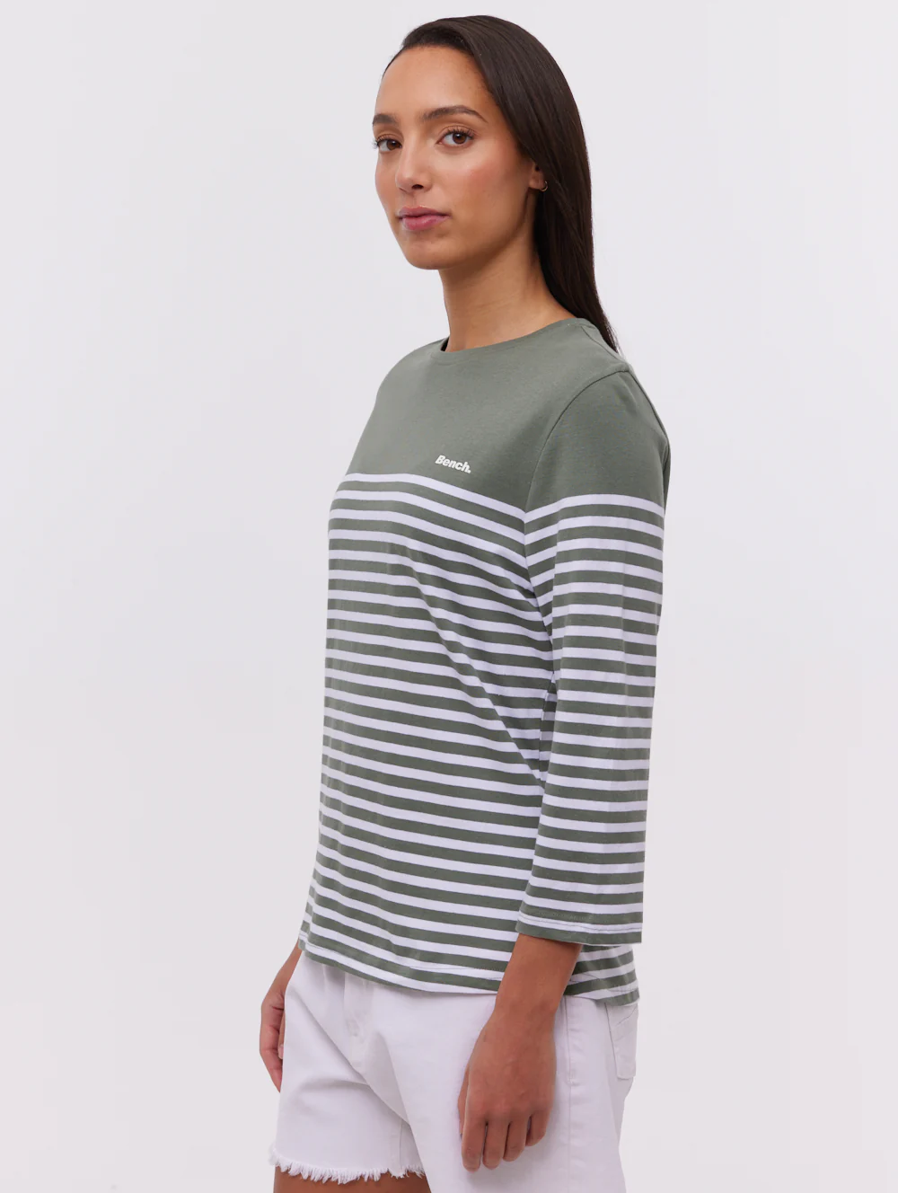 Arian Nautical Stripe 3/4 T-Shirt - Green - Image 4