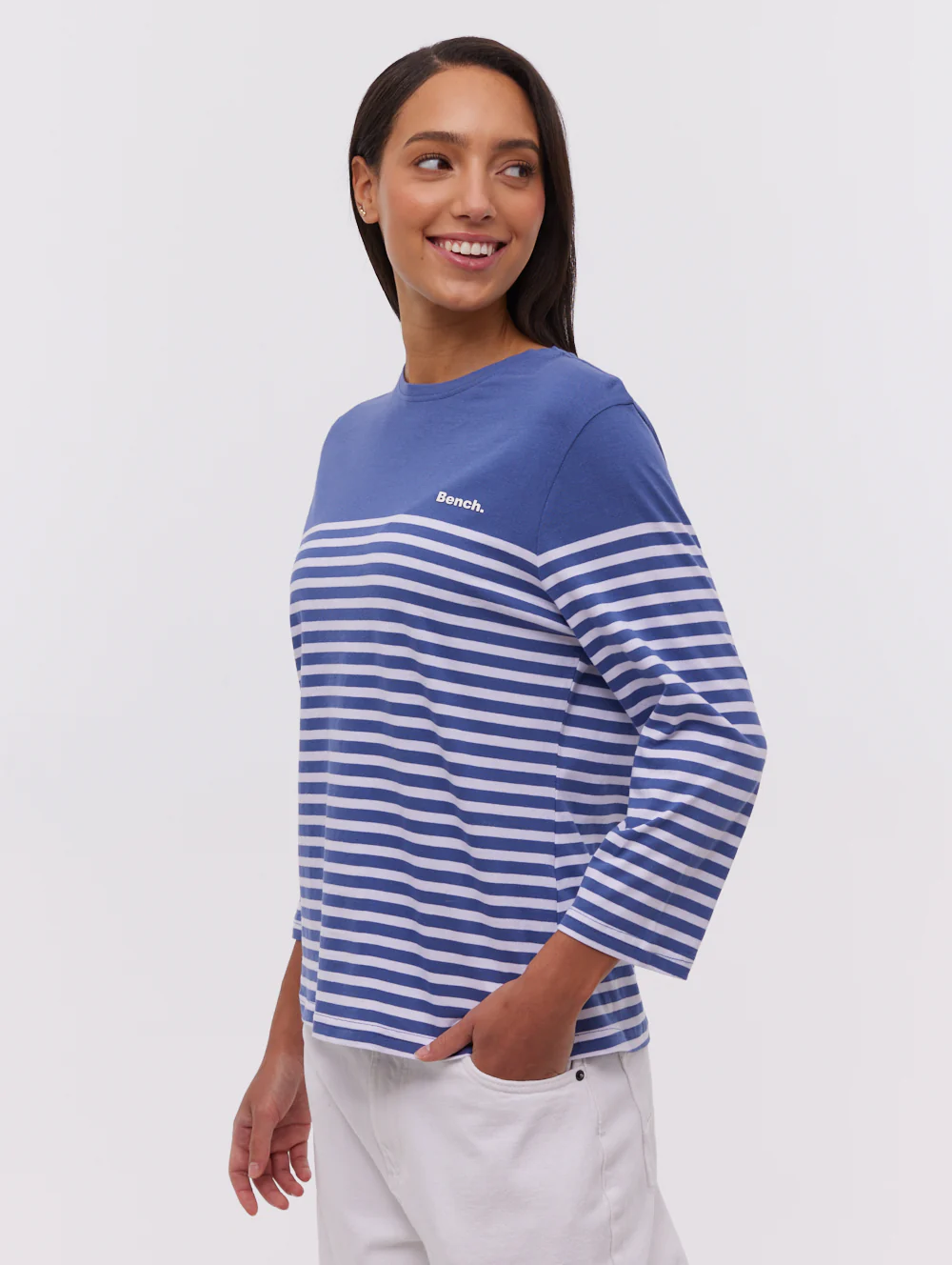 Arian Nautical Stripe 3/4 T-Shirt - Blue - Image 4