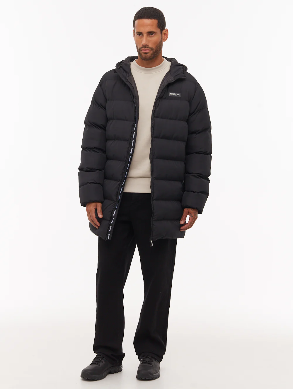 Arviss Hooded Puffer Jacket - Black - Image 5