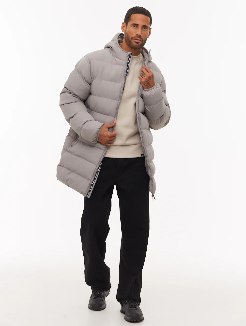 Arviss Hooded Puffer Jacket - Grey - Image 5