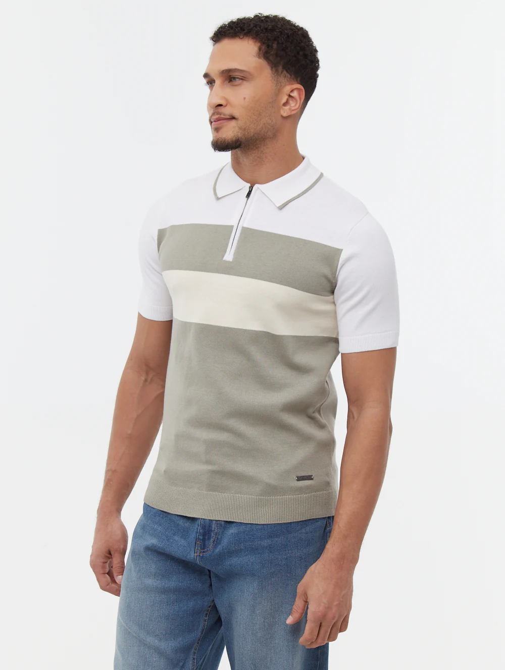 Aspinn Block Stripe Polo Shirt - Green - Image 4