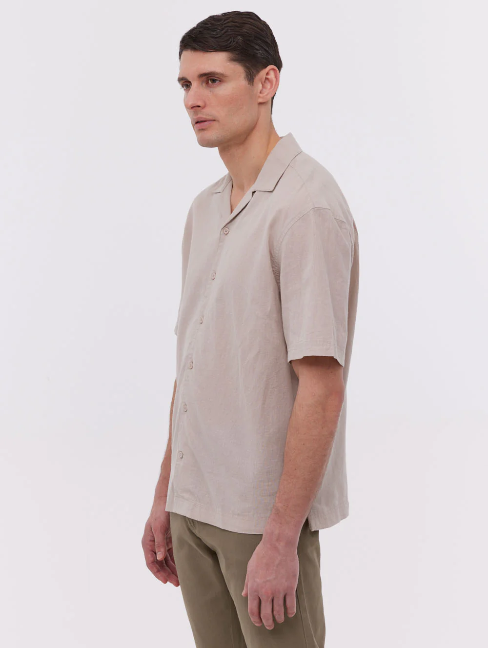 Auxin  Short Sleeve Cabana Shirt - Beige - Image 5