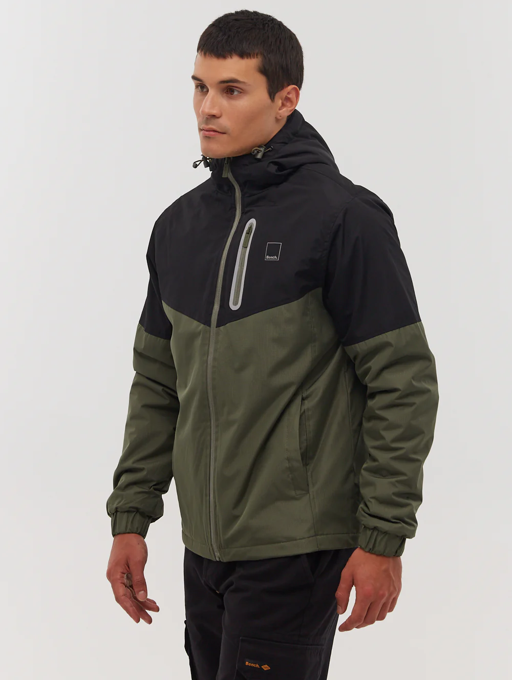Benja Color Block Hooded Jacket - Green - Image 3