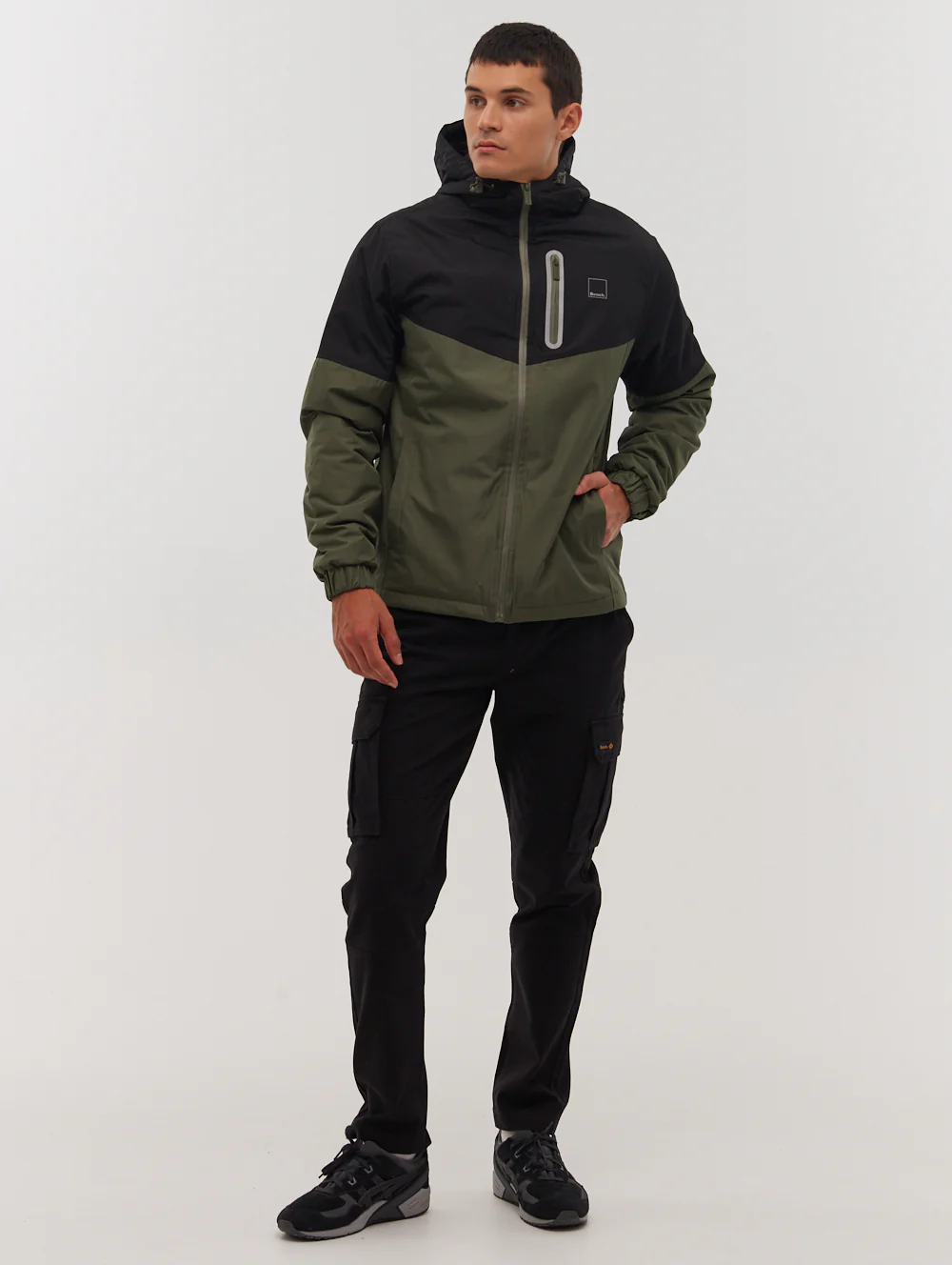 Benja Color Block Hooded Jacket - Green - Image 6