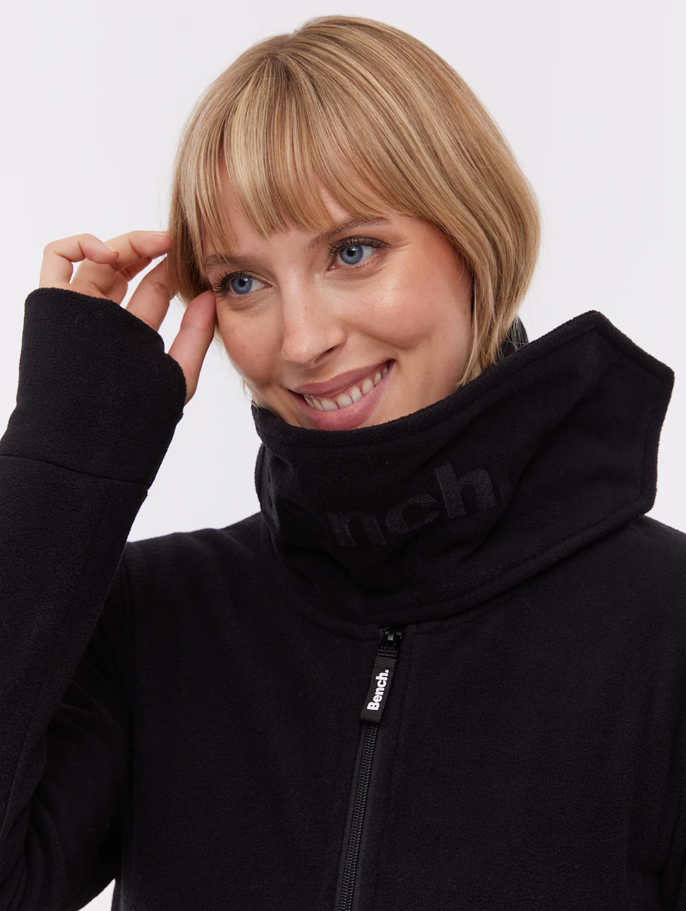 Bridgit Maxi Wrap Neck Zip-Up - Black - Image 2