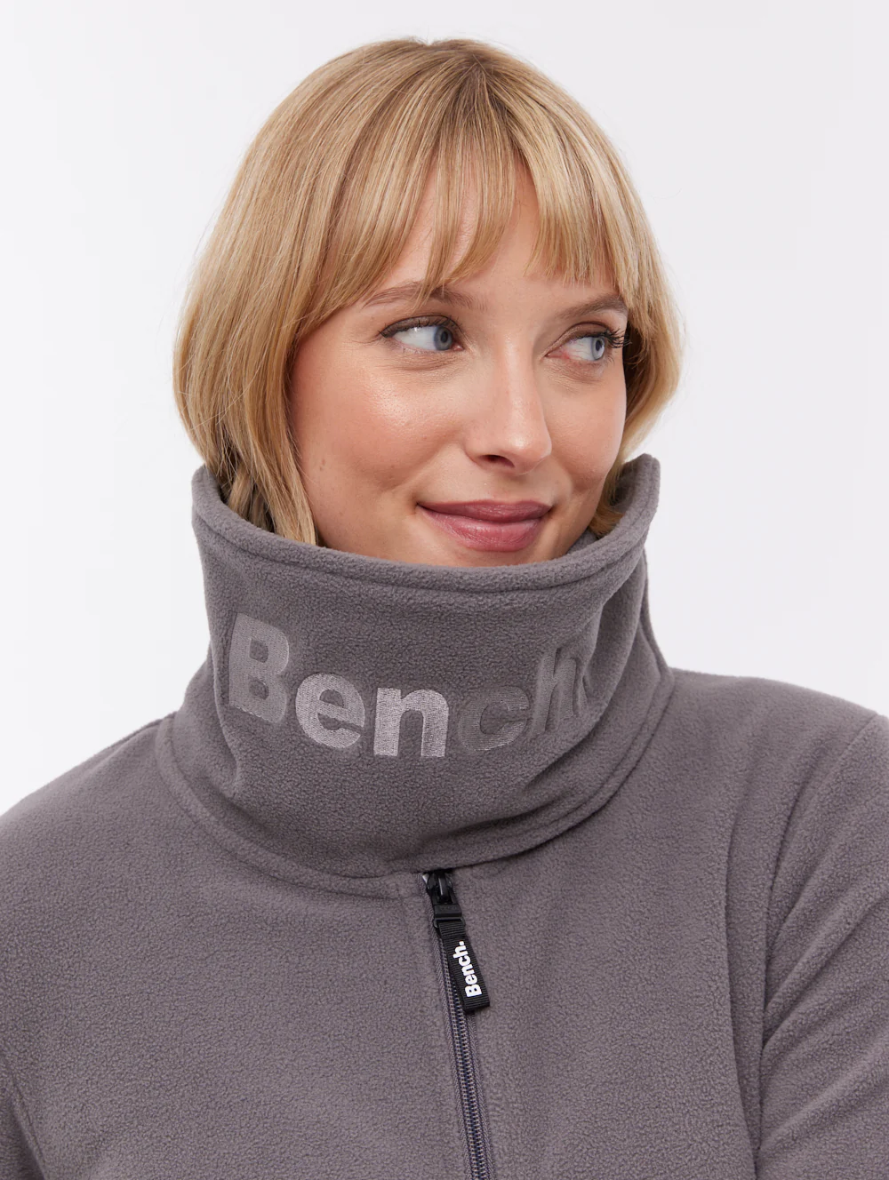 Bridgit Maxi Wrap Neck Zip-Up - Grey - Image 3