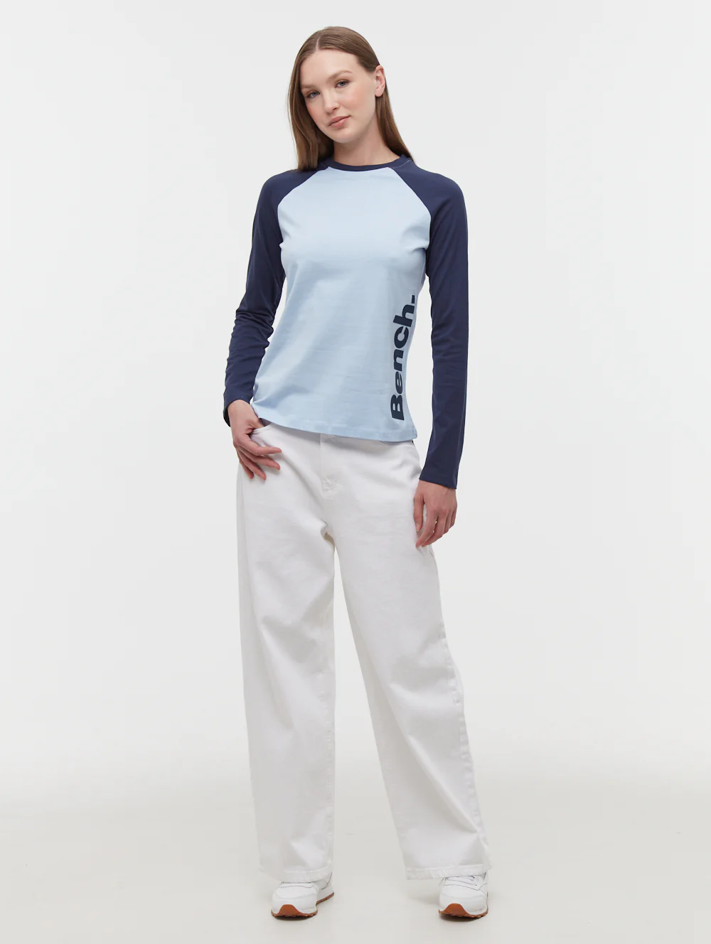 Brina Long Sleeve Baseball T-Shirt - Blue - Image 2