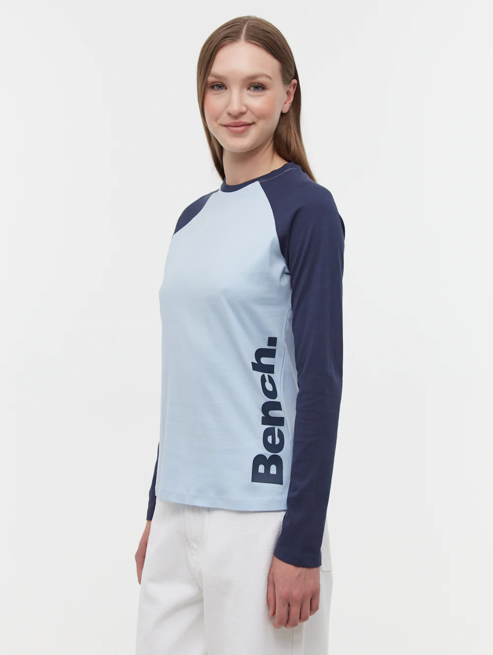 Brina Long Sleeve Baseball T-Shirt - Blue - Image 4