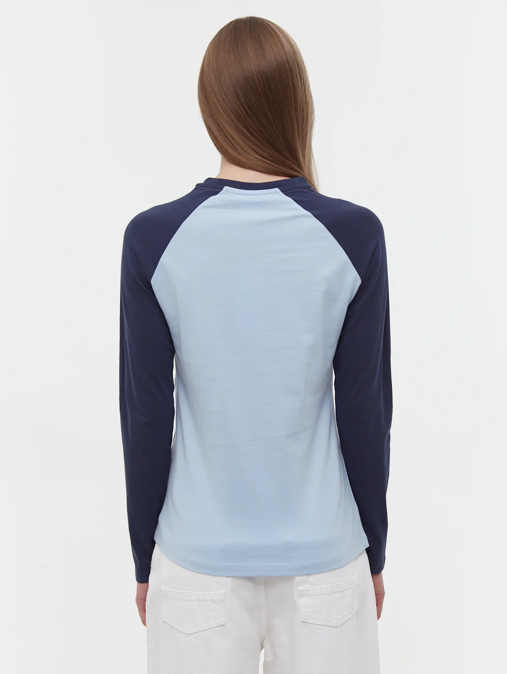 Brina Long Sleeve Baseball T-Shirt - Blue - Image 5