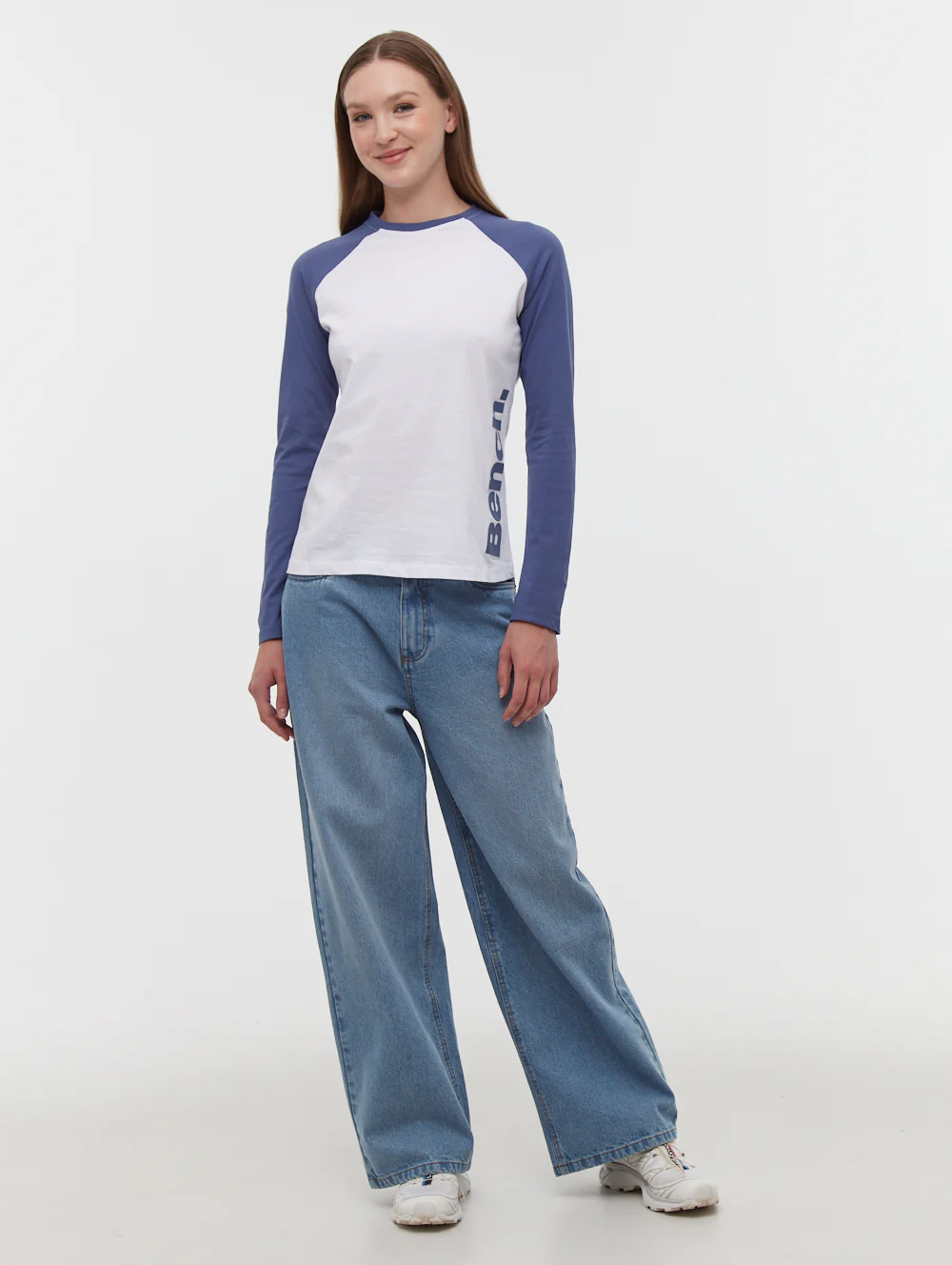 Brina Long Sleeve Baseball T-Shirt - White - Image 2