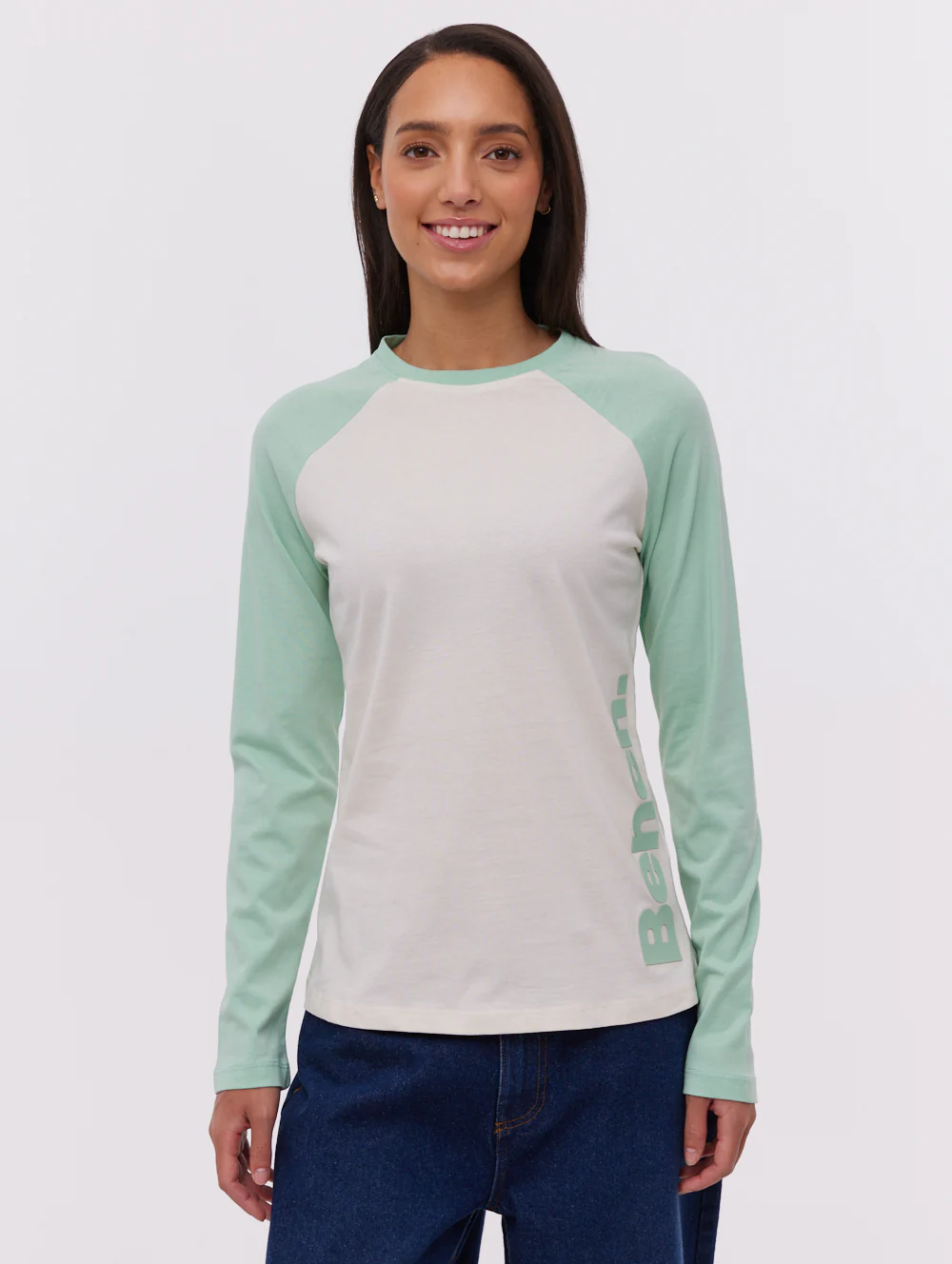 Brina Long Sleeve Baseball T-Shirt - Green