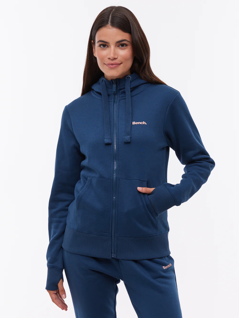 Carah Zip-Up Emblem Hoodie - Blue