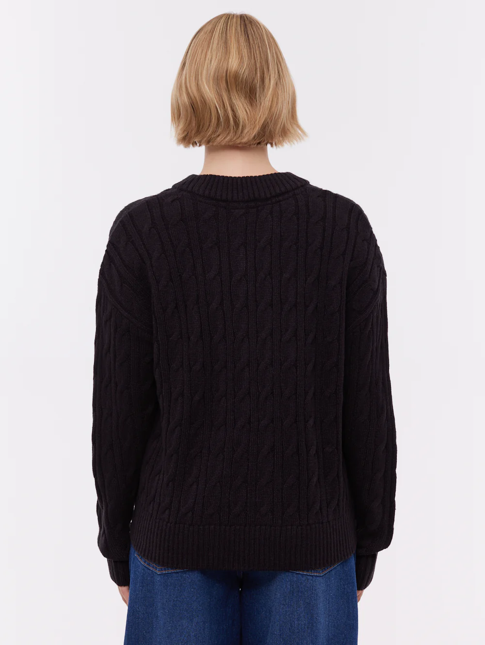 Chanice Cable Knit Sweater - Black - Image 3
