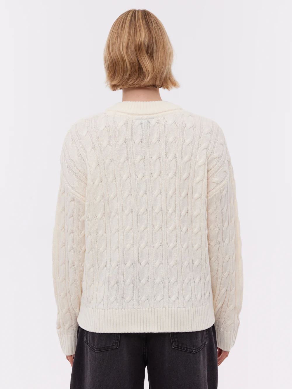 Chanice Cable Knit Sweater - Beige - Image 4