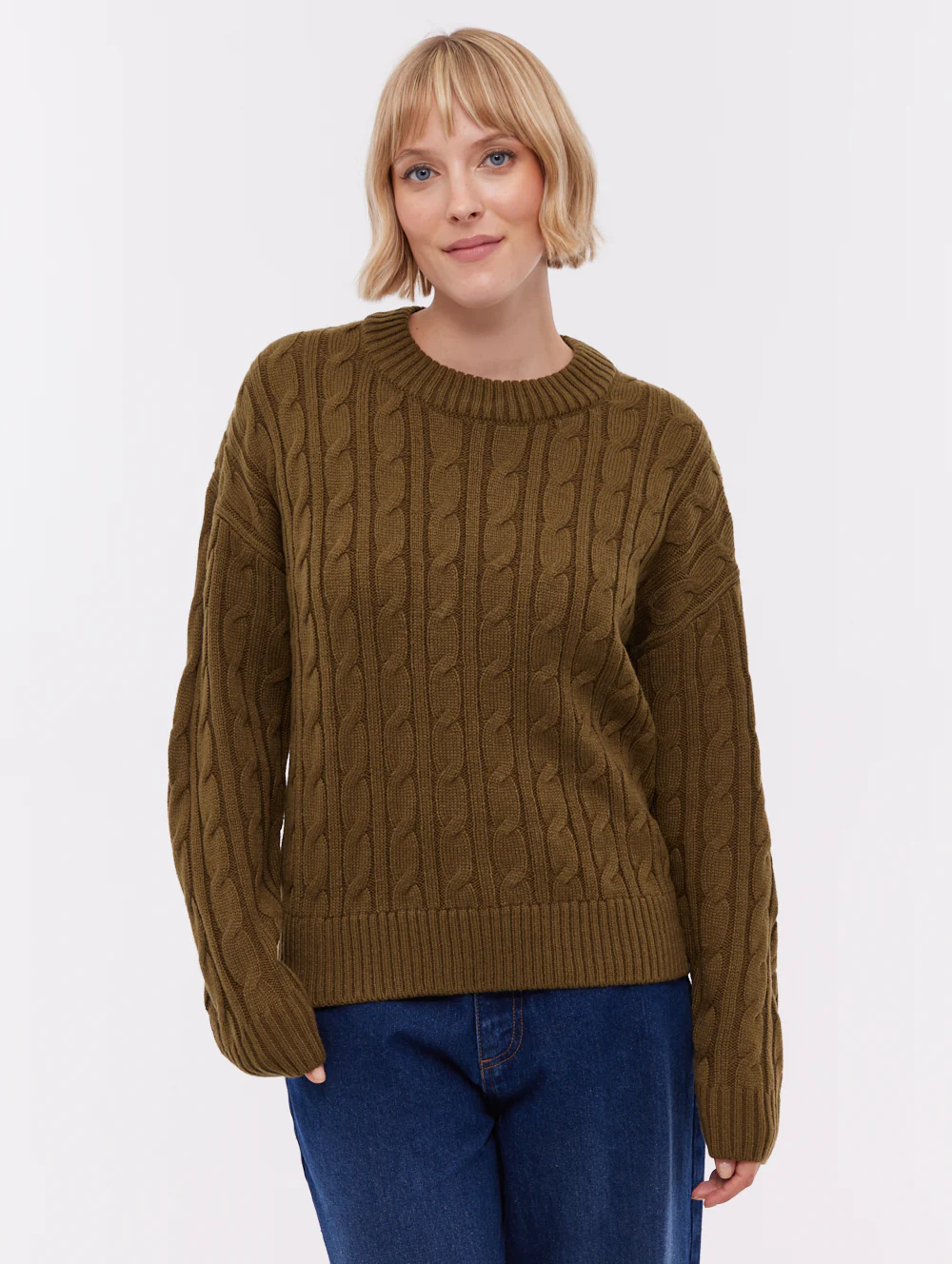 Chanice Cable Knit Sweater - Green