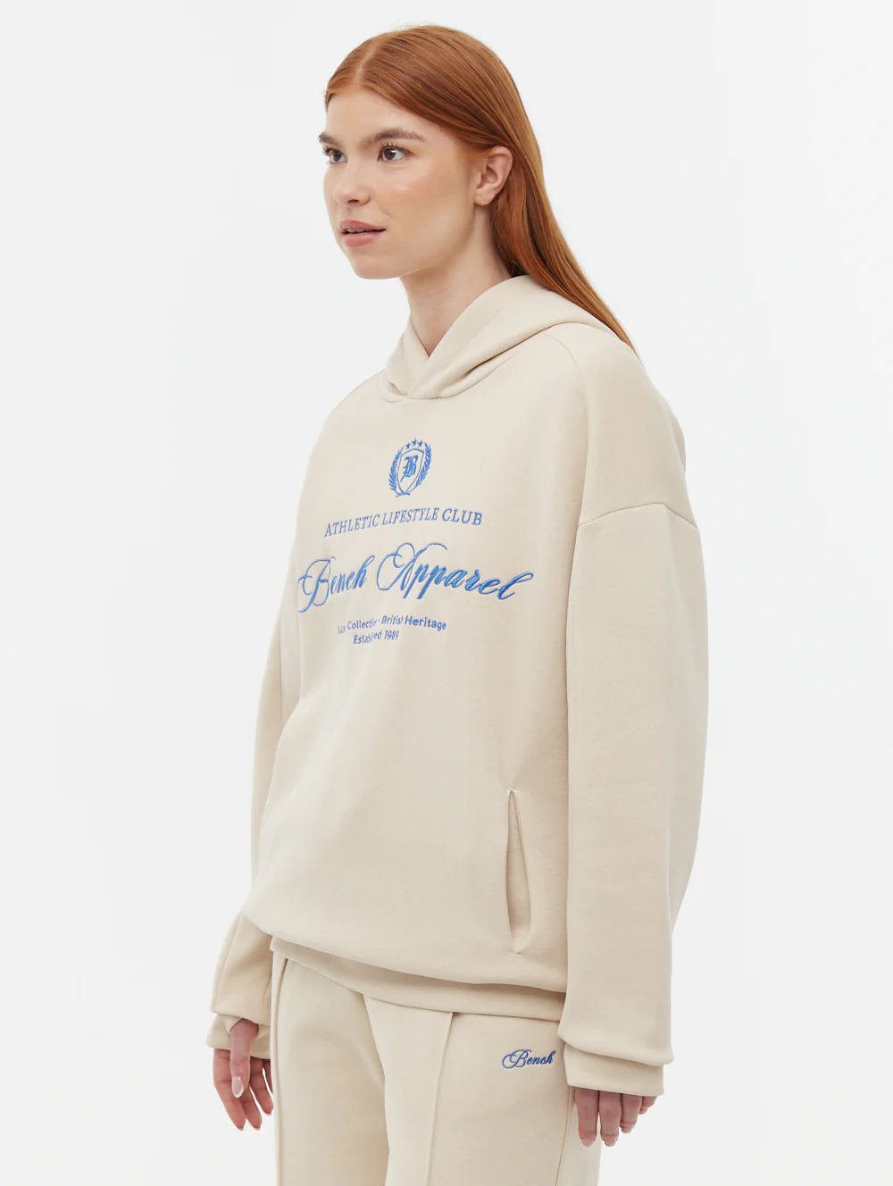 Contessa Script Graphic Oversize Hoodie - Beige - Image 4