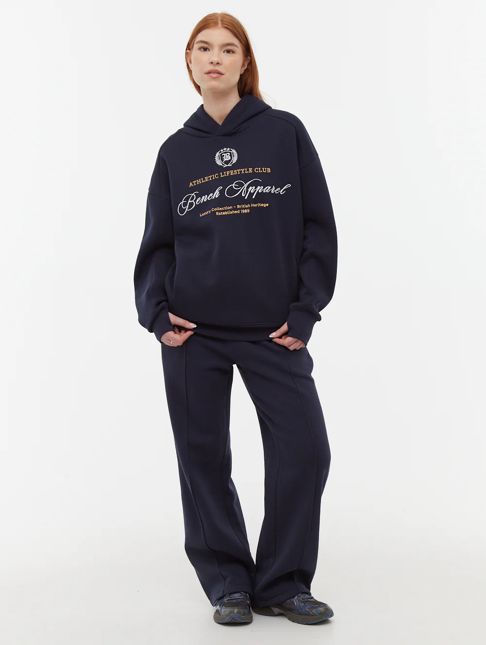 Contessa Script Graphic Oversize Hoodie - Blue - Image 2
