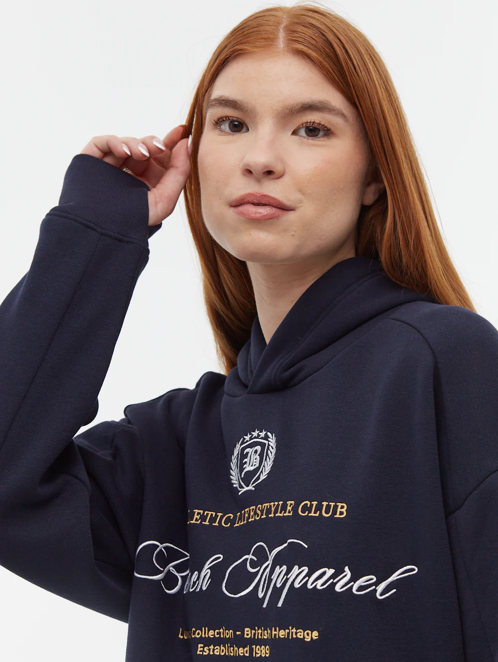 Contessa Script Graphic Oversize Hoodie - Blue - Image 3