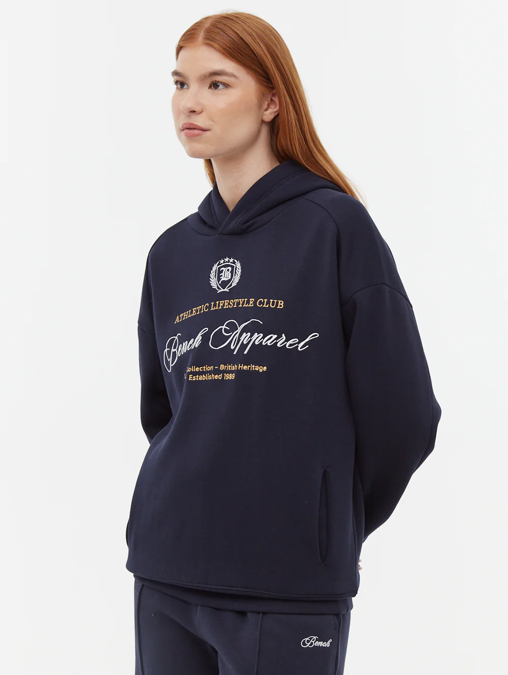 Contessa Script Graphic Oversize Hoodie - Blue - Image 4