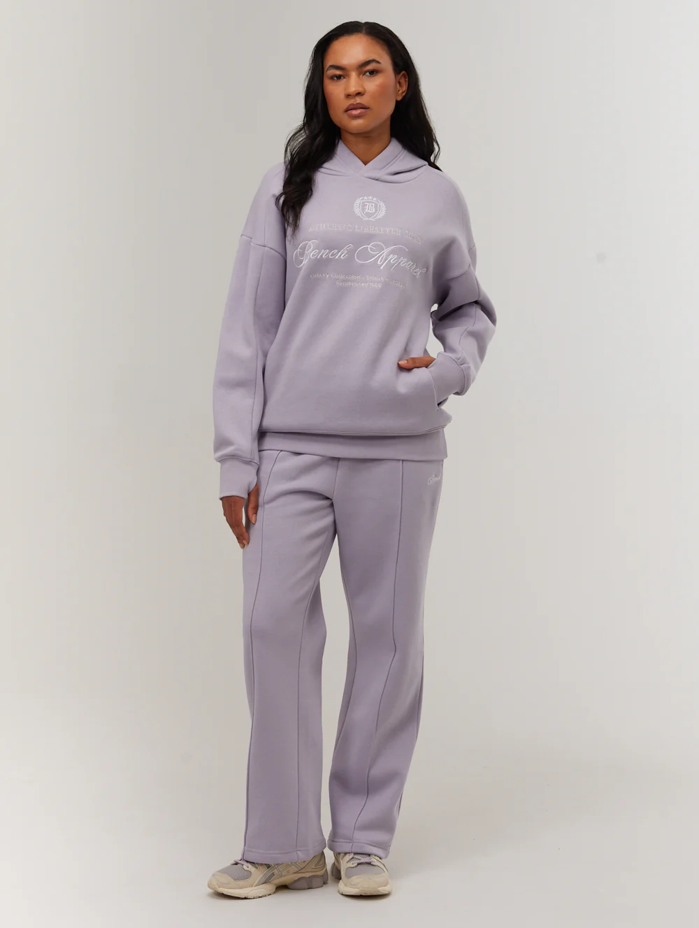 Contessa Script Graphic Oversize Hoodie - Purple - Image 2