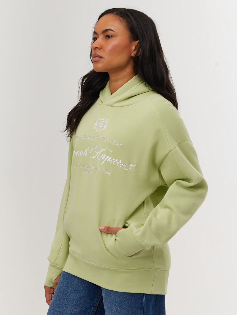 Contessa Script Graphic Oversize Hoodie - Green - Image 4