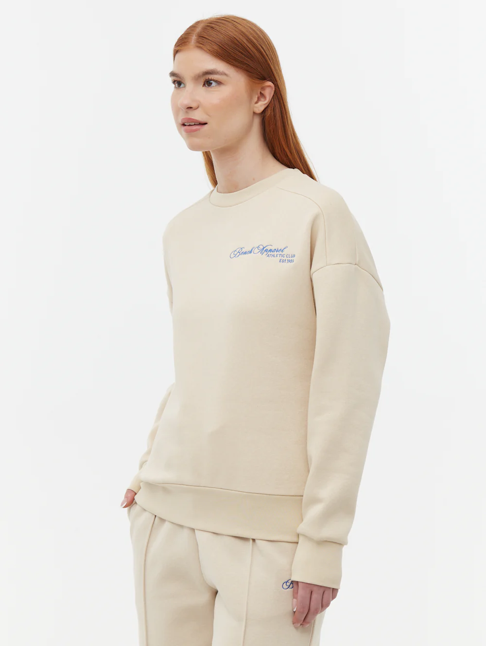 Desta Script Graphic Crew Neck Sweatshirt - Beige - Image 5