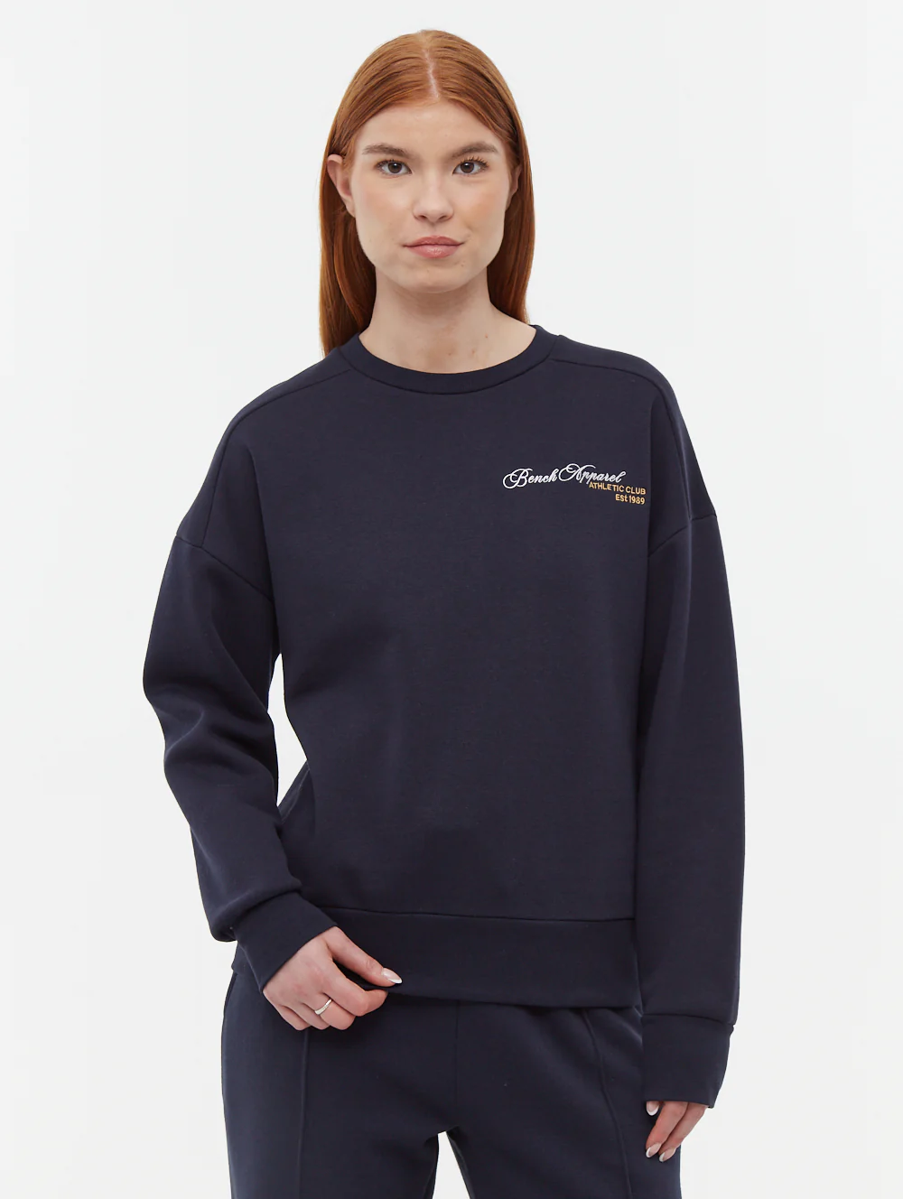 Desta Script Graphic Crew Neck Sweatshirt - Blue