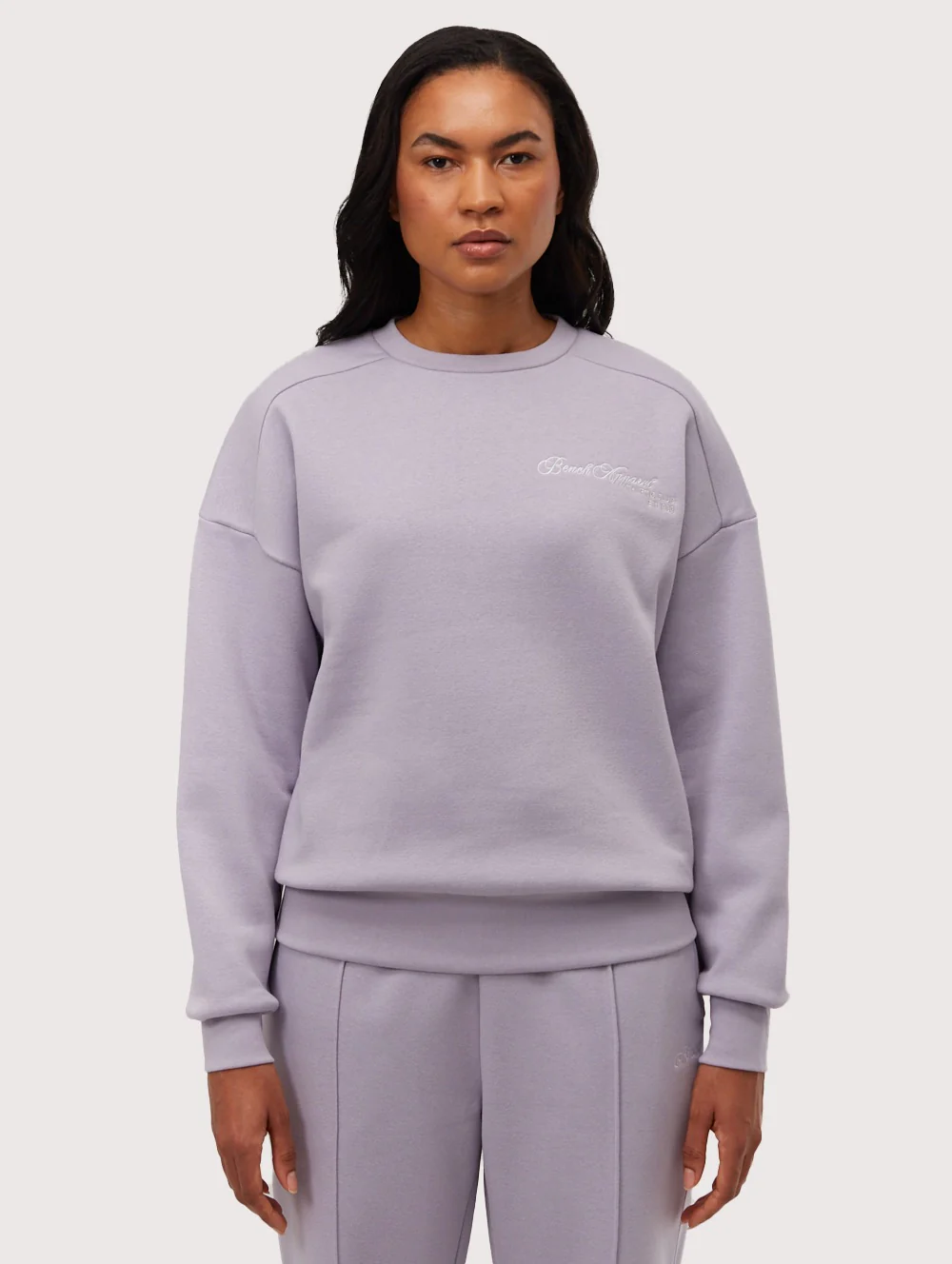 Desta Script Graphic Crew Neck Sweatshirt - Purple