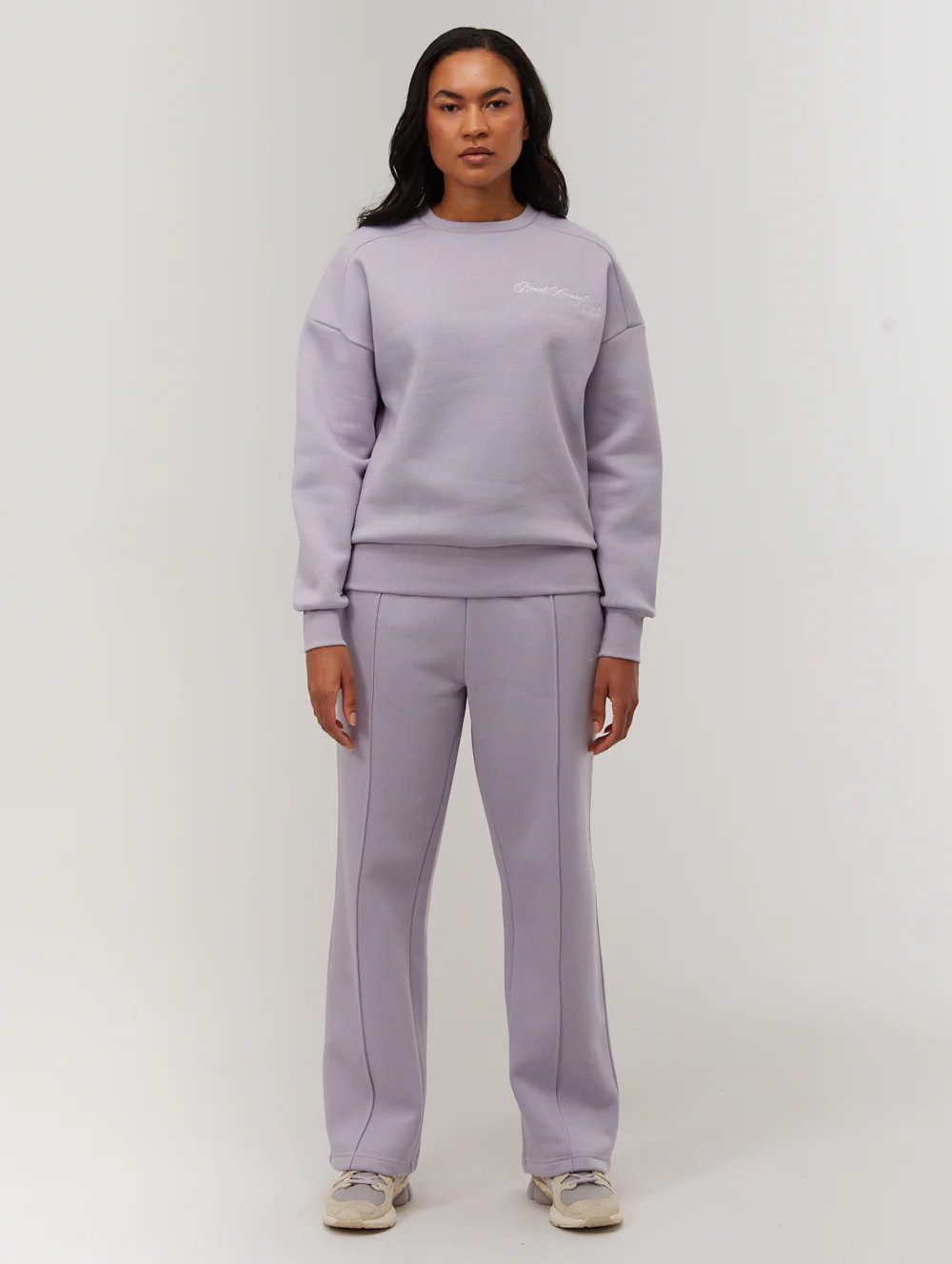 Desta Script Graphic Crew Neck Sweatshirt - Purple - Image 2