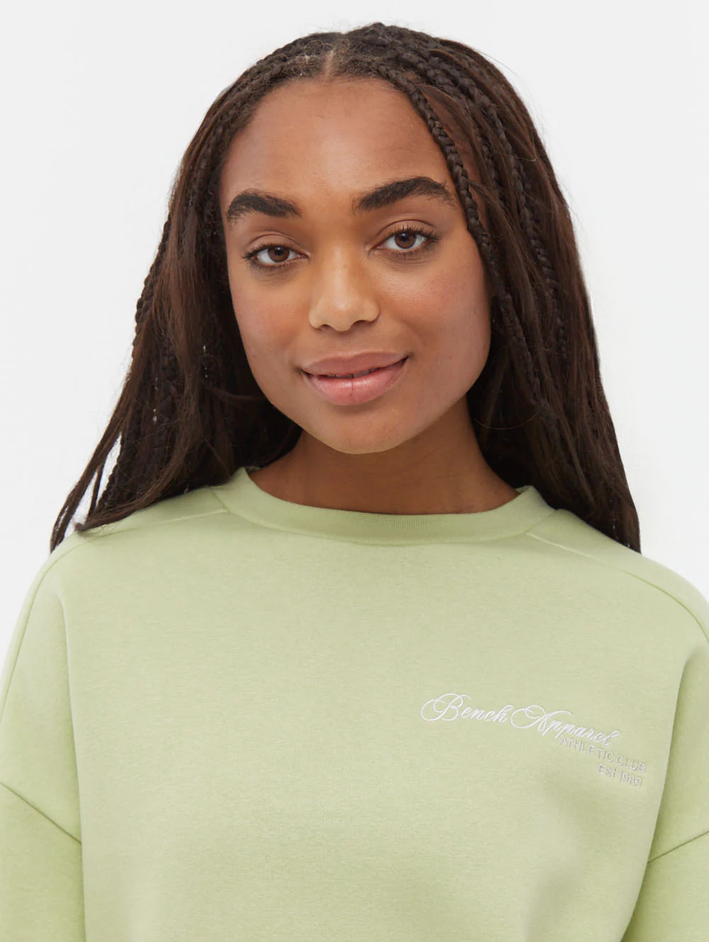 Desta Script Graphic Crew Neck Sweatshirt - Green - Image 3