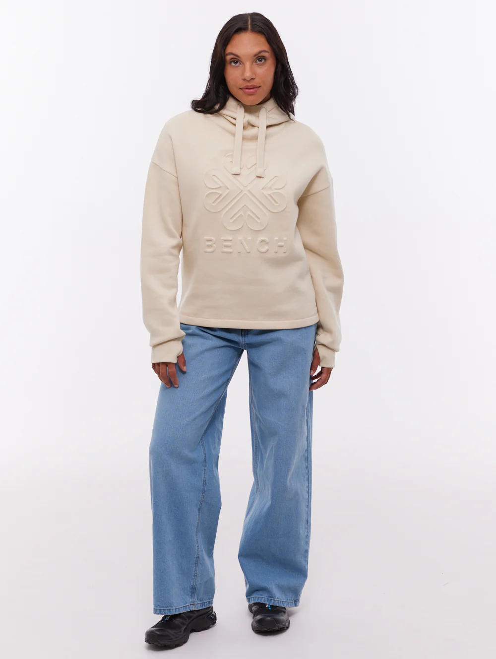 Elaina Deboss Hoodie - White - Image 2