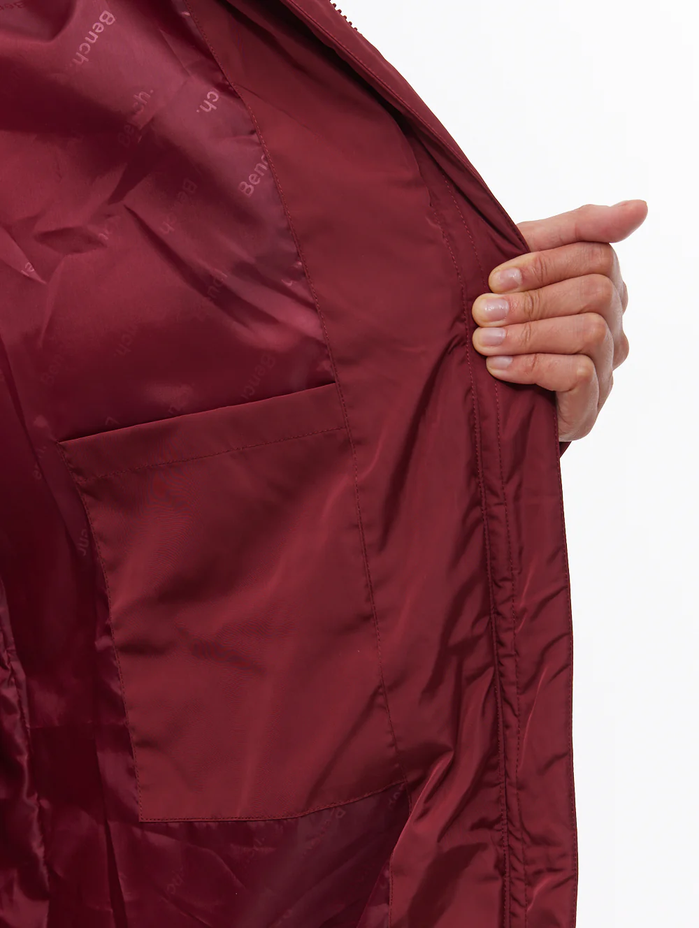Eloraina Chevron Quilted Maxi Parka - Red - Image 3