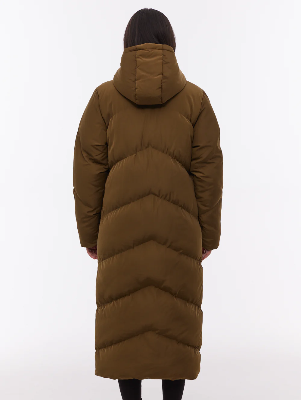 Eloraina Chevron Quilted Maxi Parka - Green - Image 4