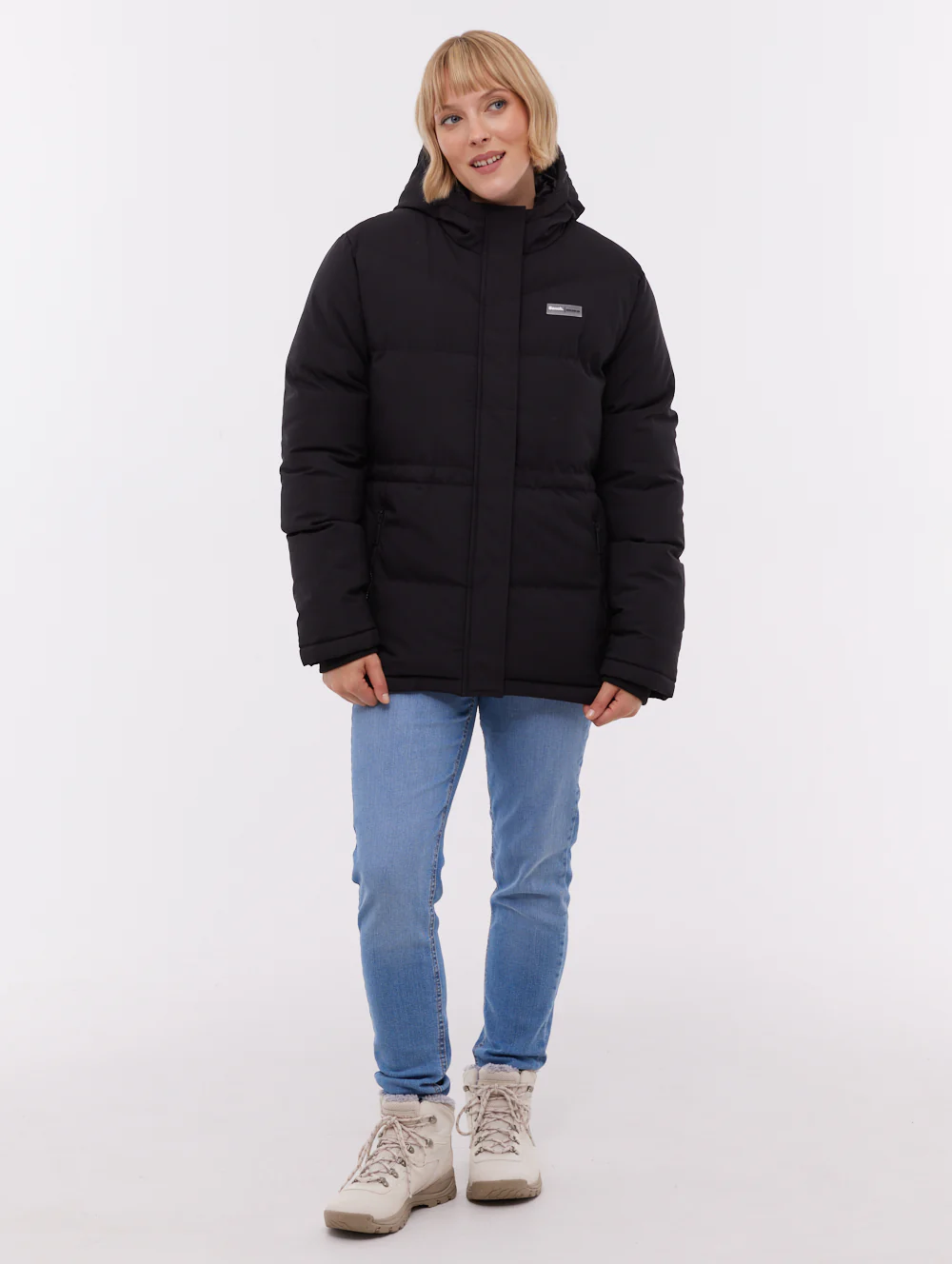 Fina Hooded Puffer Coat - Black - Image 6