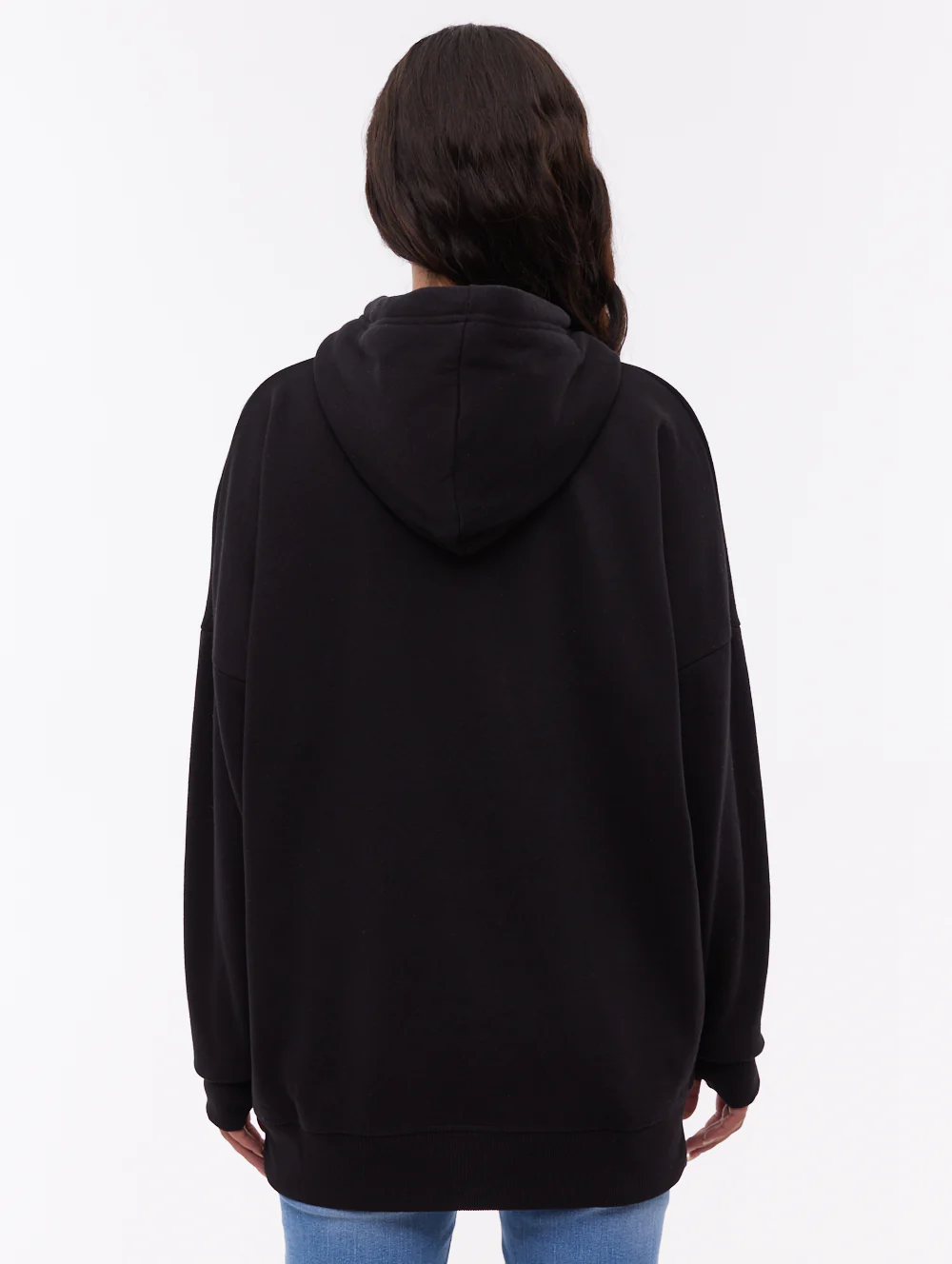Fray Oversize Hoodie - Black - Image 3