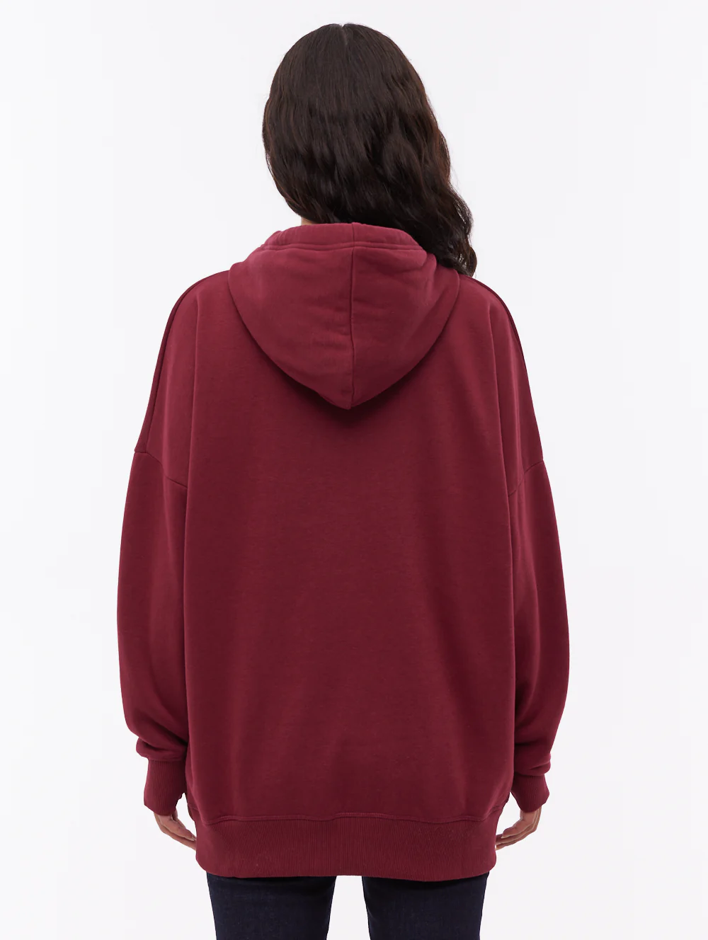 Fray Oversize Hoodie - Red - Image 3