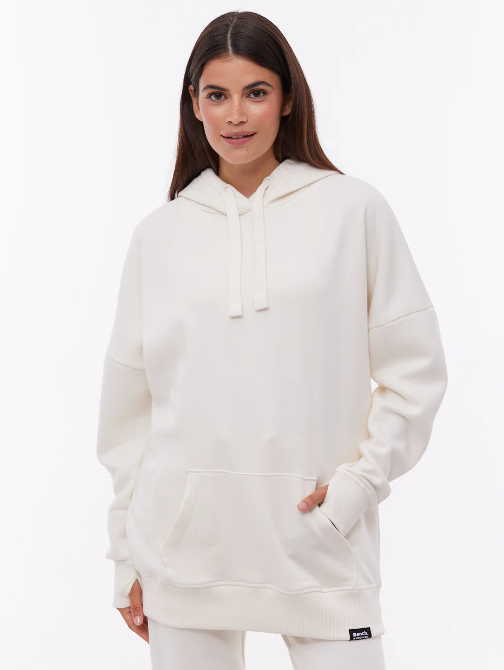 Fray Oversize Hoodie - White