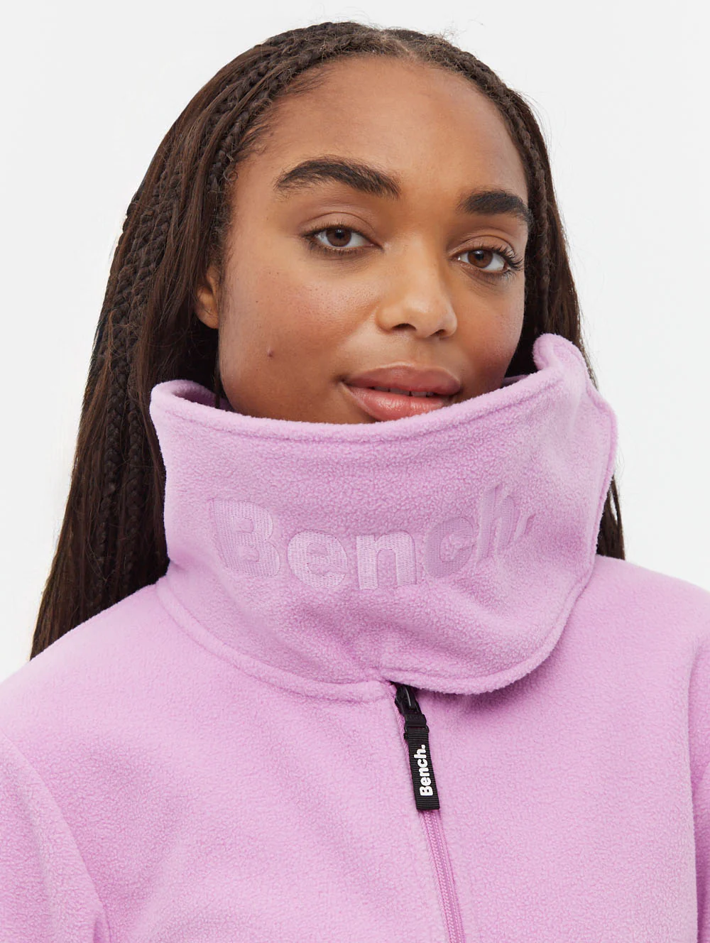 Funnel Microfleece Wrap Neck Zip-Up - Purple - Image 3