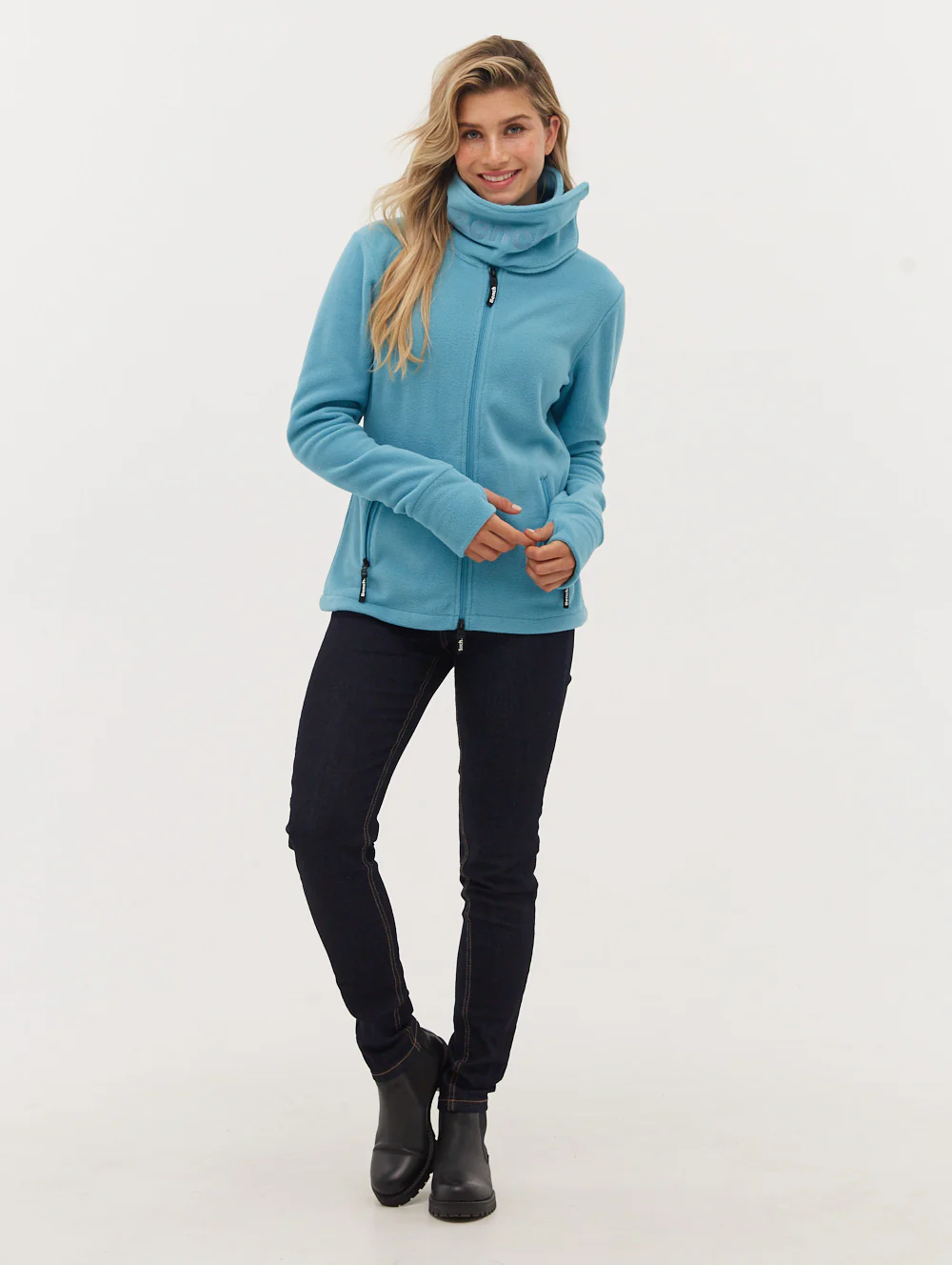 Funnel Microfleece Wrap Neck Zip-Up - Image 6