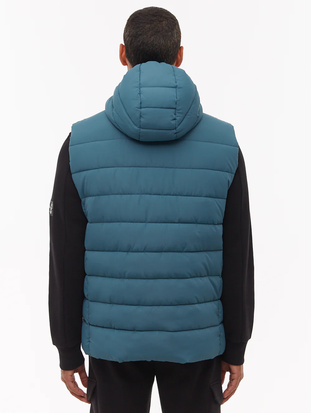 Galban Hooded Puffer Vest - Aqua - Image 3