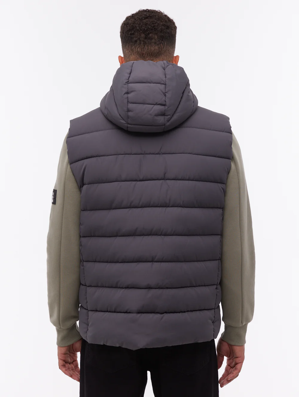 Galban Hooded Puffer Vest - Grey - Image 3