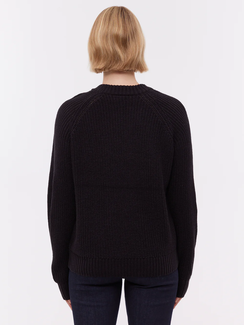 Georgiana Raglan Crew Neck Sweater - Black - Image 3